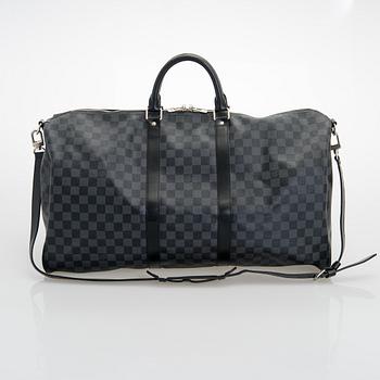 Louis Vuitton, A Damier Graphite  'Keepall 55 Bandoulière', weekend bag.