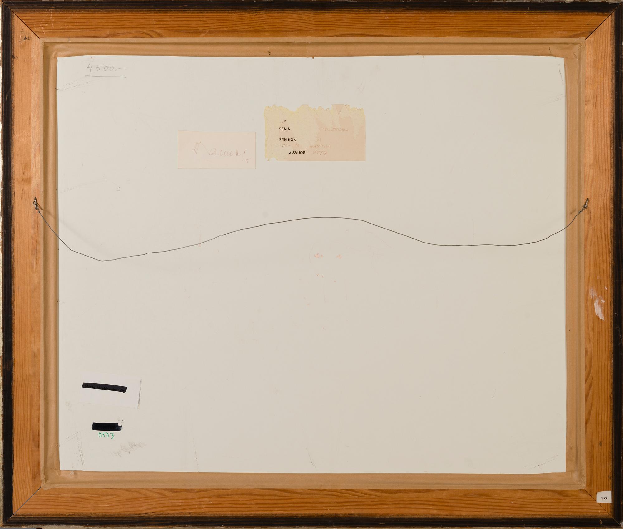 HANNU-KUSTAA MANNER, olja på pannå, signerad och daterad -78.