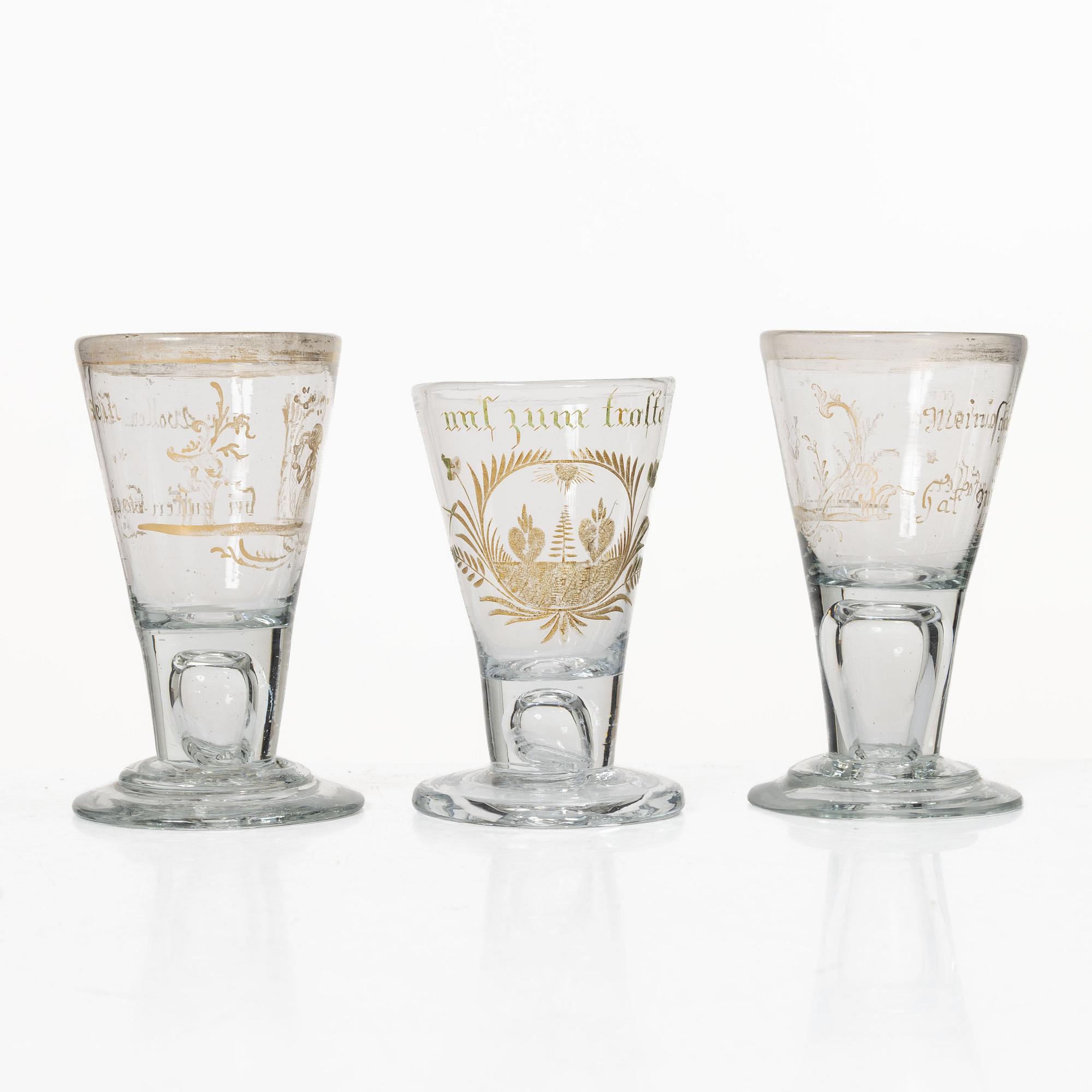Glasses, 11 pcs, Germany, 18th century.