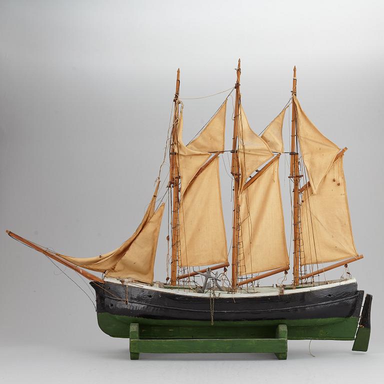 a early 20th century model ship.