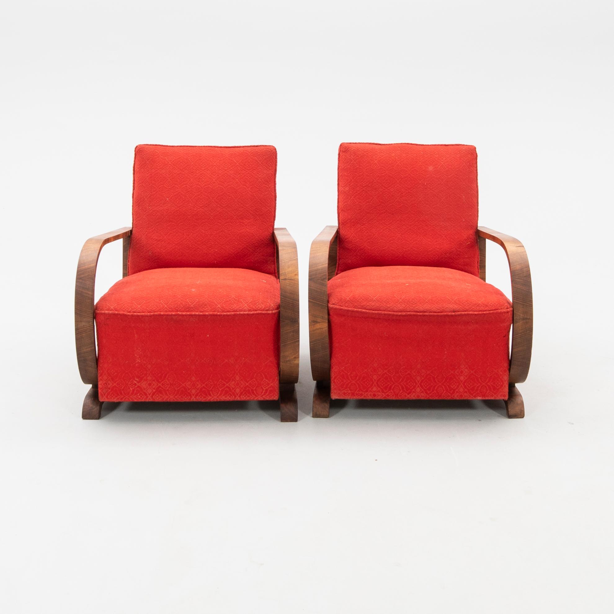 Chairs, a pair of Art Deco from the first half of the 20th century.