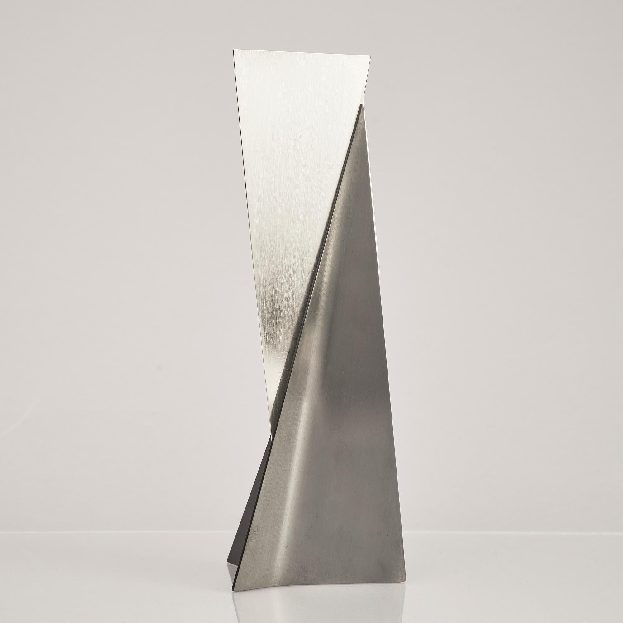 A sterling silver and blued steel vase, mark of Rolf Lindståhl,  Stockholm 1994.