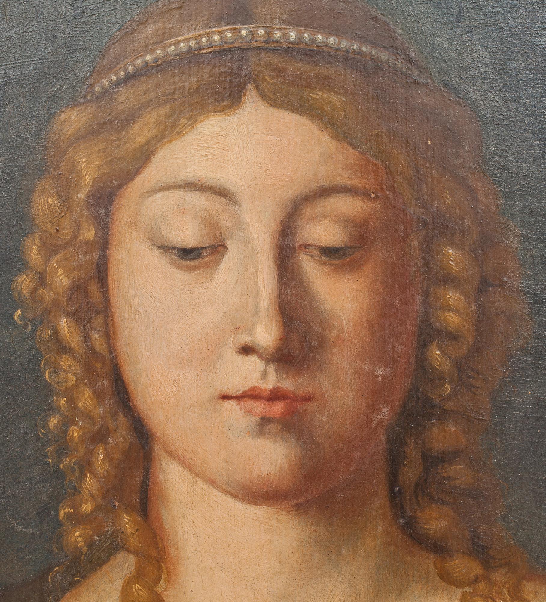 OKÄND KONSTNÄR, olja på träpannå, 1800-talets första hälft.