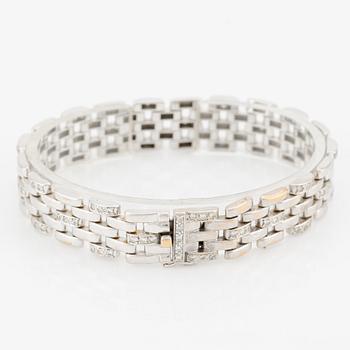 Bracelet 18K white gold with round brilliant-cut diamonds.