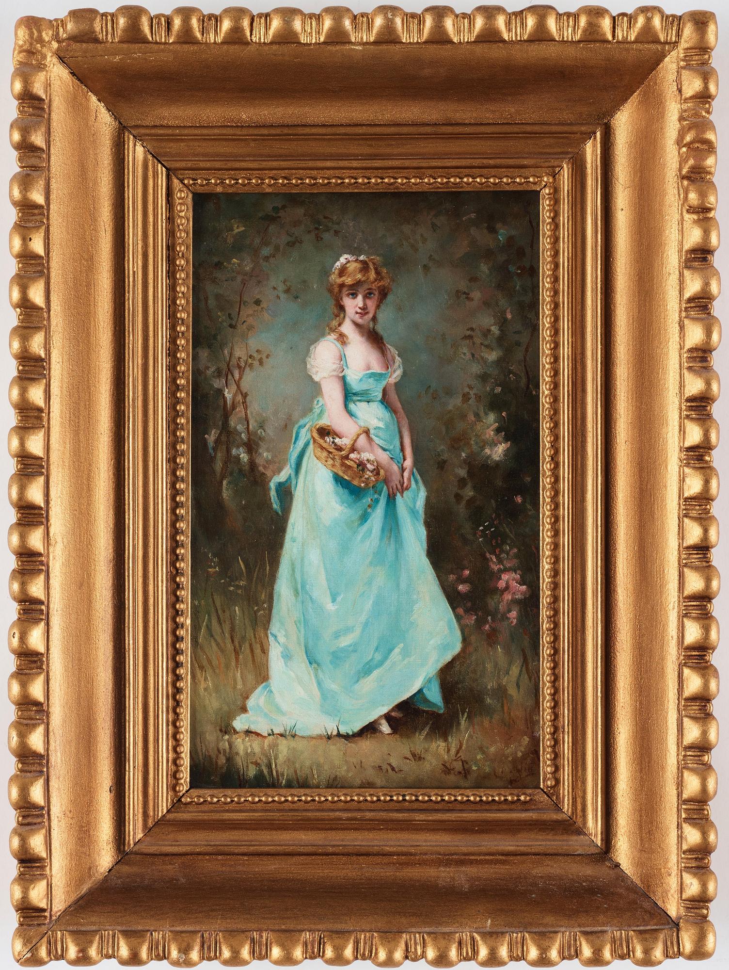 Charles Chaplin, Girl in a blue dress.