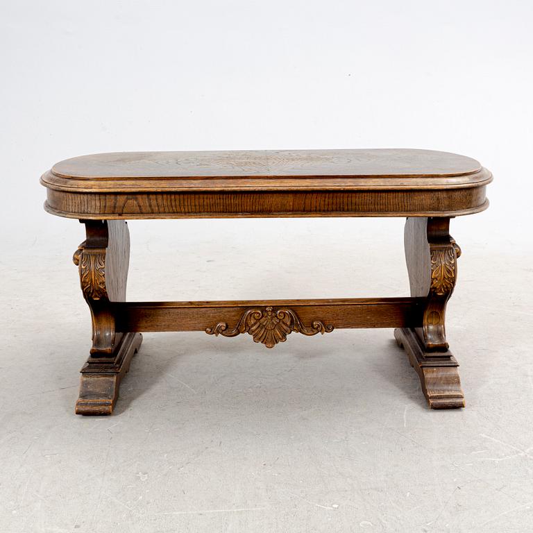 A Barqoue style oak coffee table 1940/50s.
