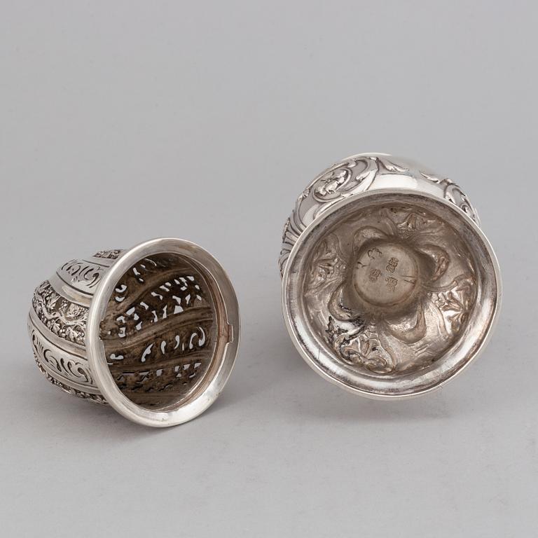 A French 19th/20th century silver sugar-caster. Rococo-style.