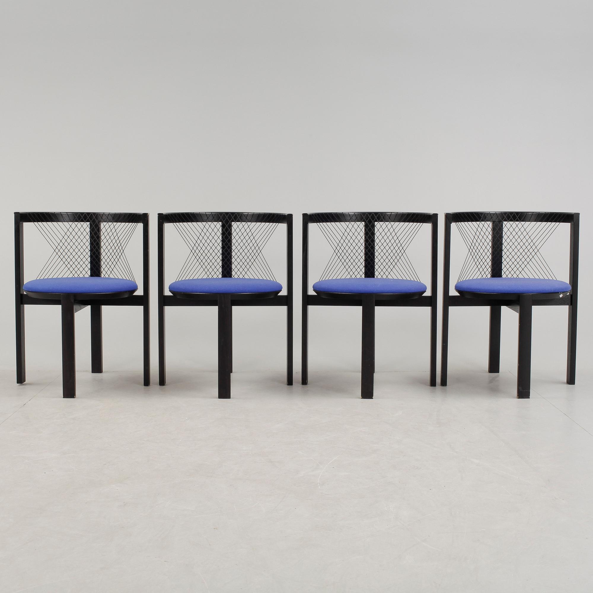 STOLAR, 8st, "String Chair", Niels Jörgen Haugesen, Danmark, 1970-tal.
