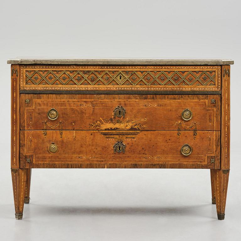 A Gustavian marquetry commode by N. P. Stenström (master in Stockholm 1782-90).