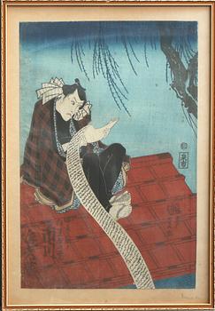 UTAGAWA KUNISADA, tillskriven, träsnitt, Japan.