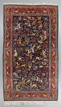 A carpet, Old Qum, probably, ca 289 x 159 cm.