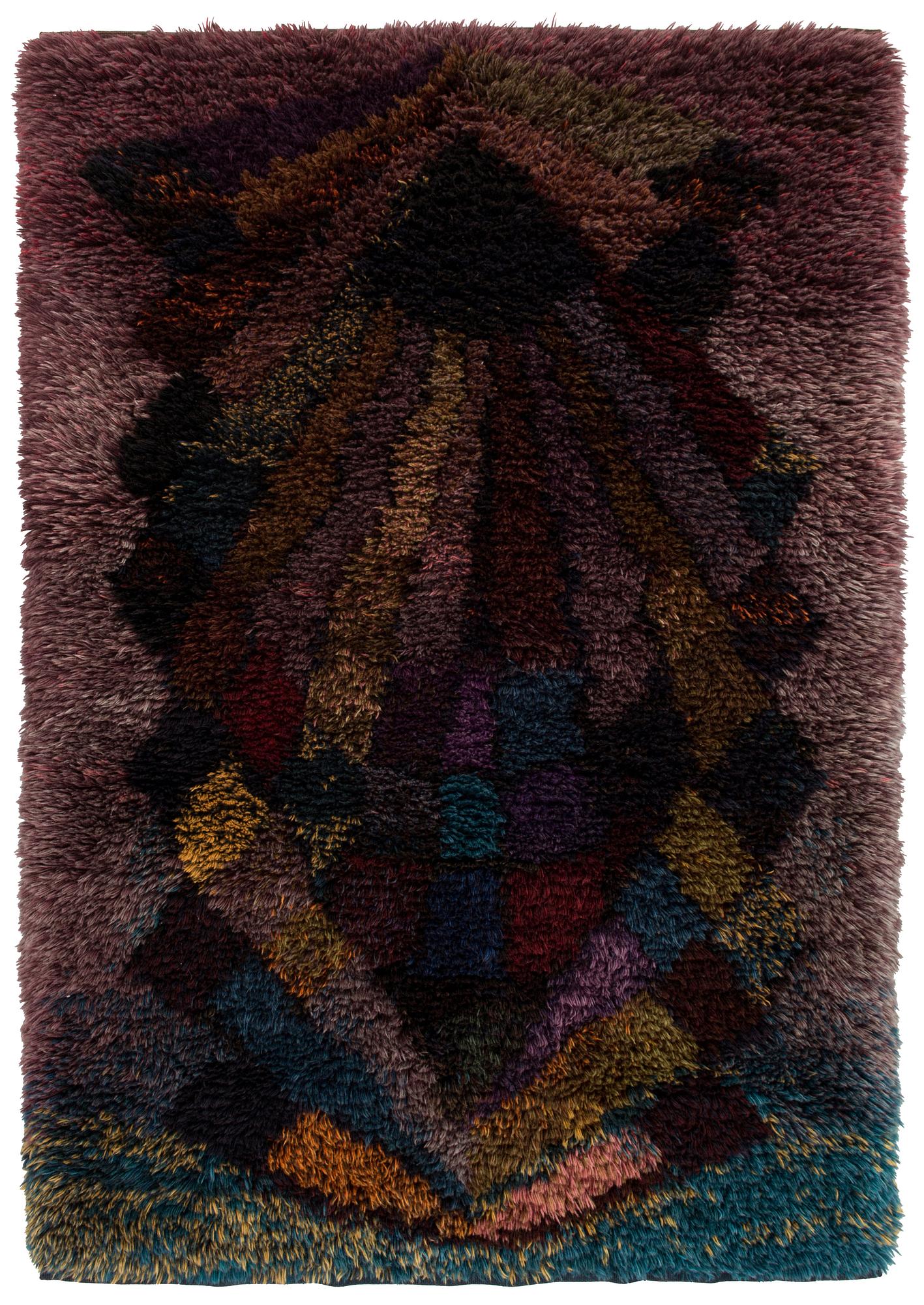 Uhra-Beata Simberg-Ehrström,  ryijy/ryijymatto, Suomen käsityön ystävät. Noin 180x125 cm.