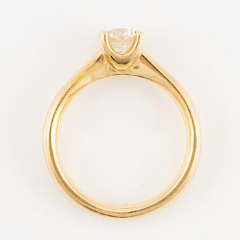 Ring 18K guld med briljantslipad diamant ca 0.97 ct.