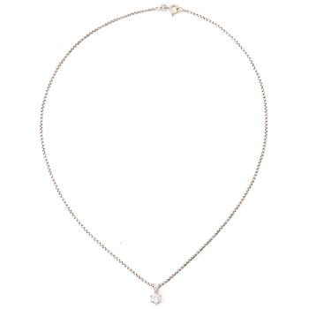 Pendant with chain in the shape of a star with a brilliant-cut diamond.