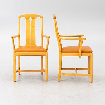 Carl Malmsten, Armchairs, 6 pieces, “Ambassadör”, Åfors Möbelfabrik, late 20th century.