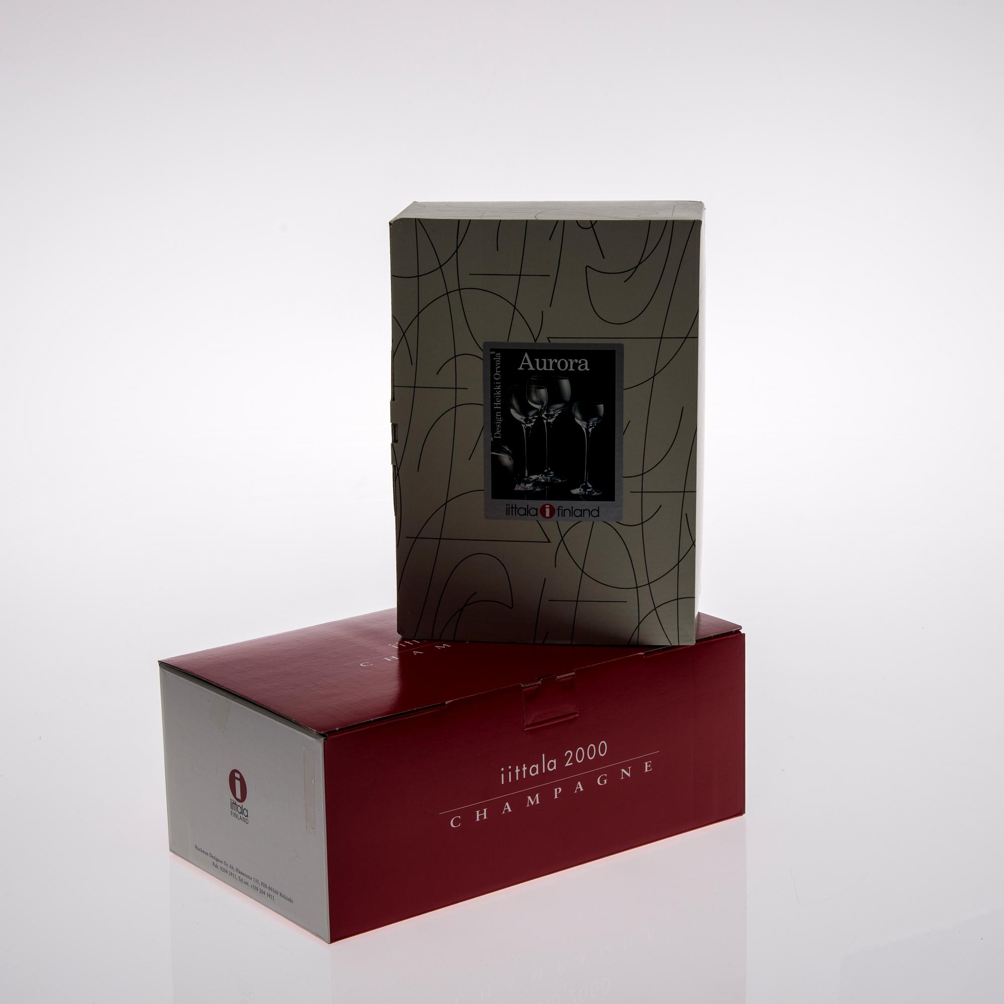 GLASSERVIS, 22 st, "Aurora", Heikki Orvola, Iittala, 1900-talets slut.