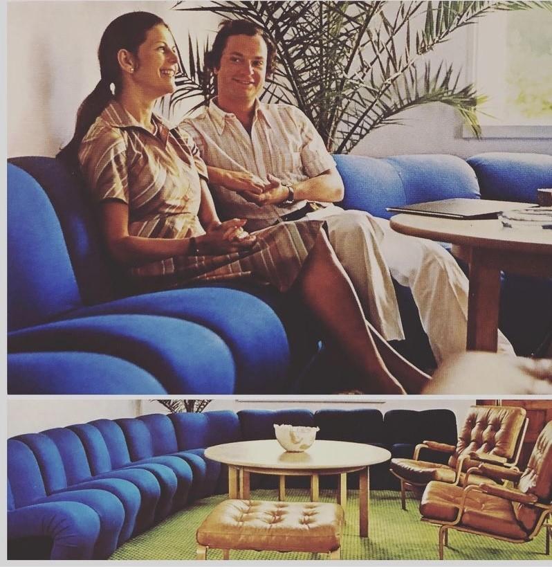 Jan Ekselius, a modular sofa, 'Etcetera Modul', J.O. Carlssons Möbel AB, Vetlanda, Sweden 1970s.