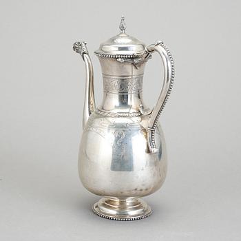 KAFFEKANNA, silver, Prahl, Köpenhamn 1870. Vikt ca 696 gram.