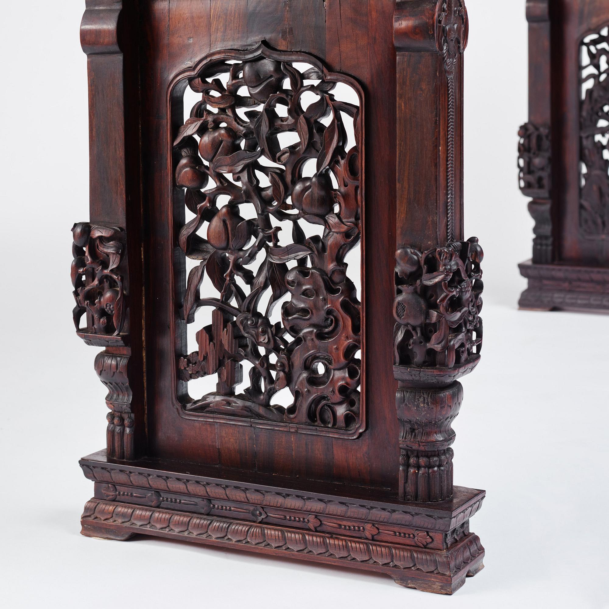 A massive zitan recessed-leg long table 'Jiaotousun Qiotouan', Qing dynasty, 19th century.