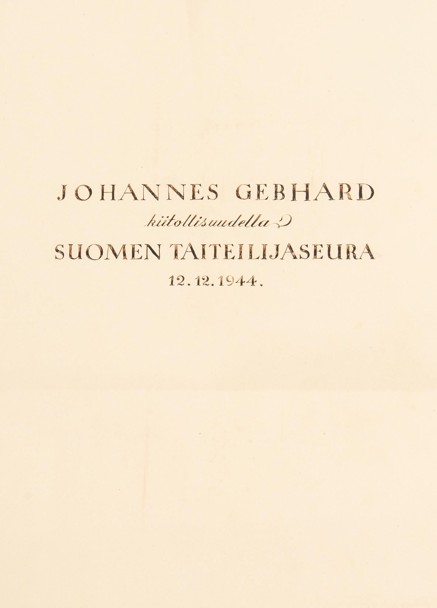 Konstnärsmapp med arbeten av olika finska konstnärer, 1944.