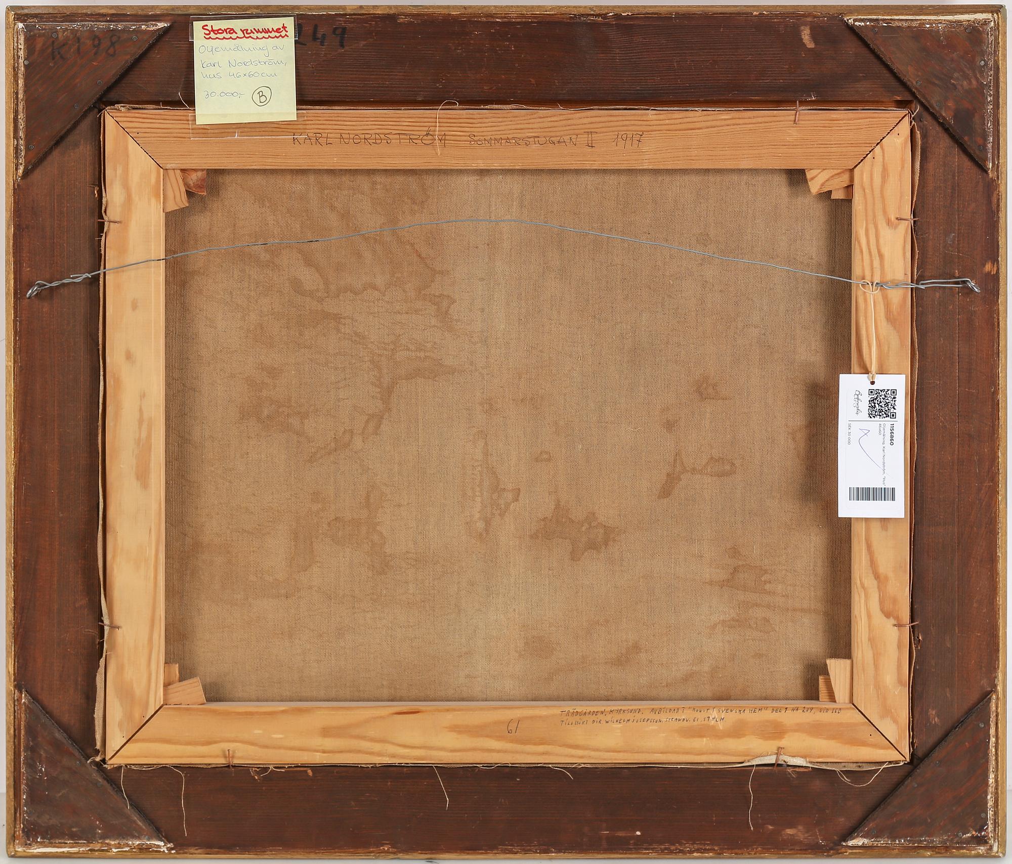 KARL NORDSTRÖM, olja på duk, signerad och daterad 1917.