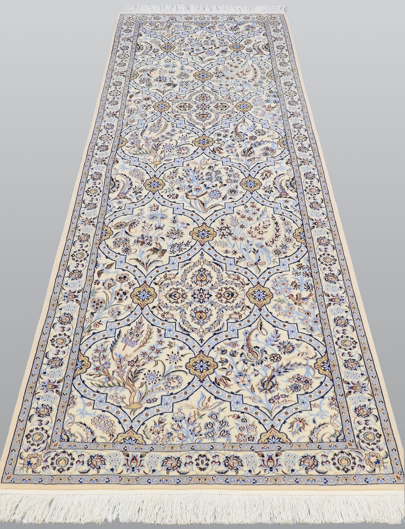 A runner, Figural Nain part silk so called 6LAA, ca 303 x 100 cm.