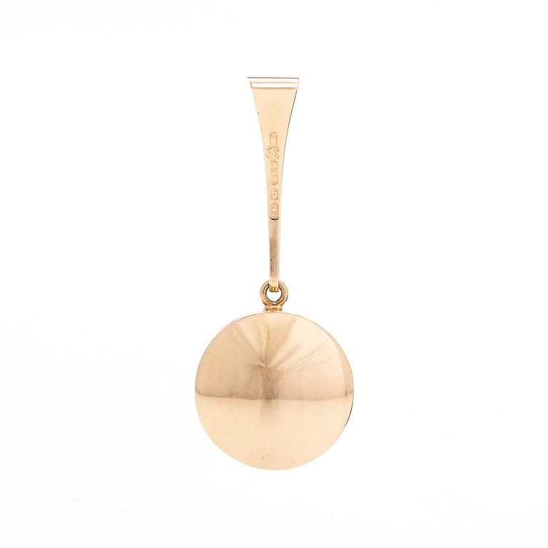 Elis Kauppi, A 14K gold pendant with a rock crystal. Kupittaan kulta, Turku 1966.
