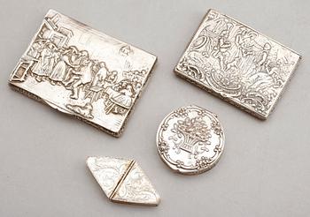 DOSOR, 4 st, silver, bl a Nederländerna, 1900-tal. Vikt ca 247 g.