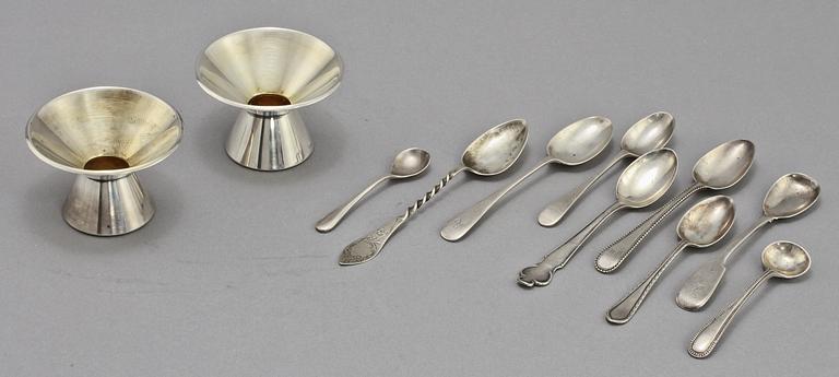PARTI SILVER, 11 st, silver, mestadels Sverige och England, 1900-tal. Tot vikt 240 g.
