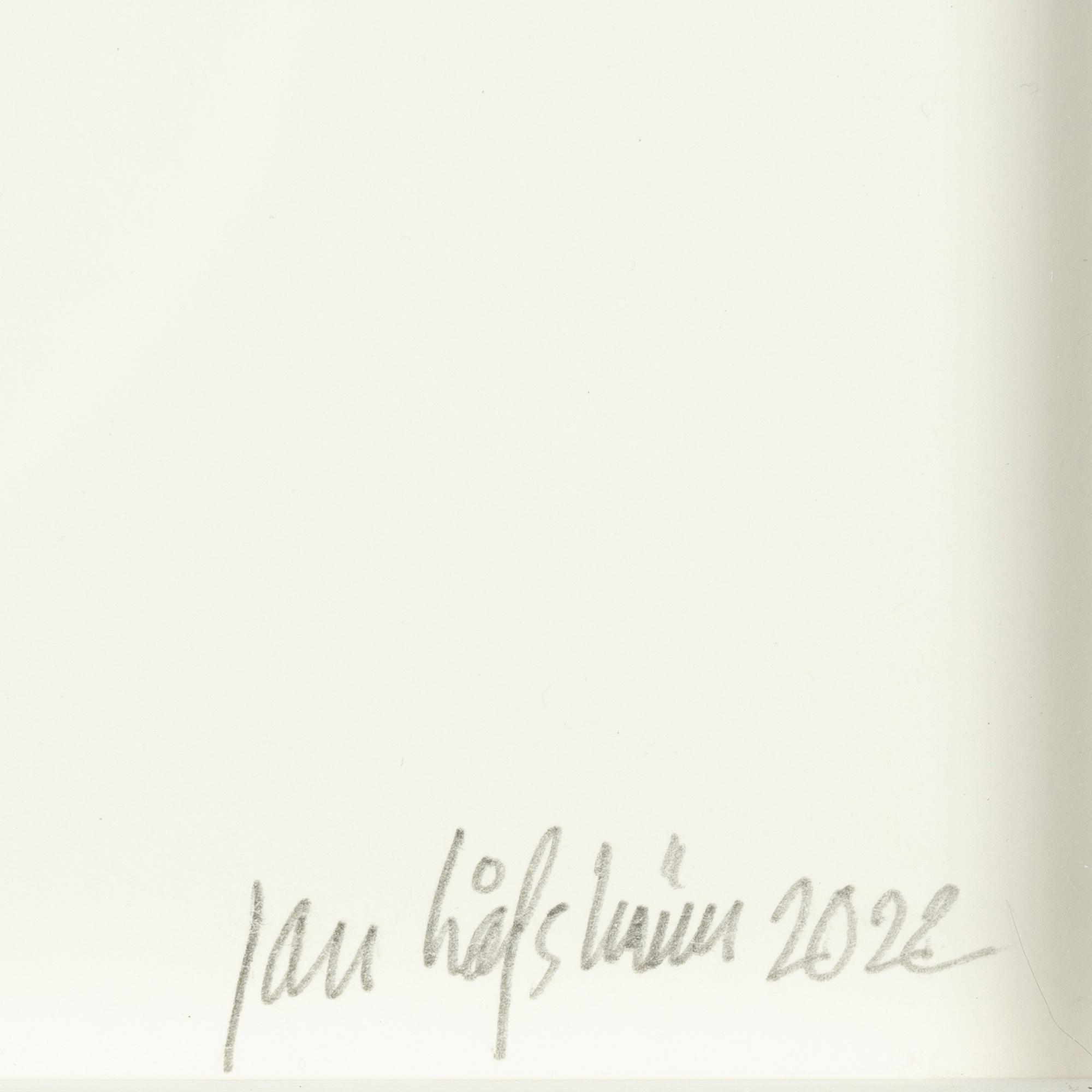 Jan Håfström, färgetsning, 2022, signerad AP.