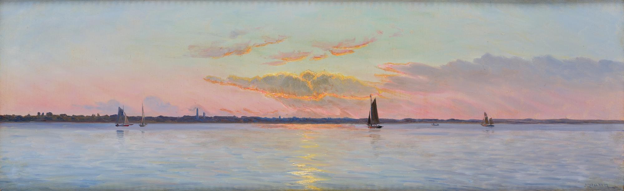 Albert Edward Wang, Sunset outside Hellerup.