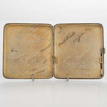 Two silver cigarette cases, J. H. Werner, Berlin, 1922, and Huguenin Frères, Switzerland before 1933.