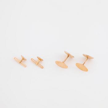 MANSCHETT- SAMT FRACKKNAPPAR, med pärlemor och åttkantslipade diamanter.