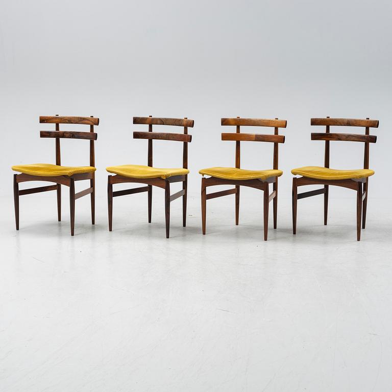 Poul Hundevad & Kai Winding, stolar 4 st, Hundevad & Co, Danmark, 1960-tal. Matbord, Danmark, 1960-tal.