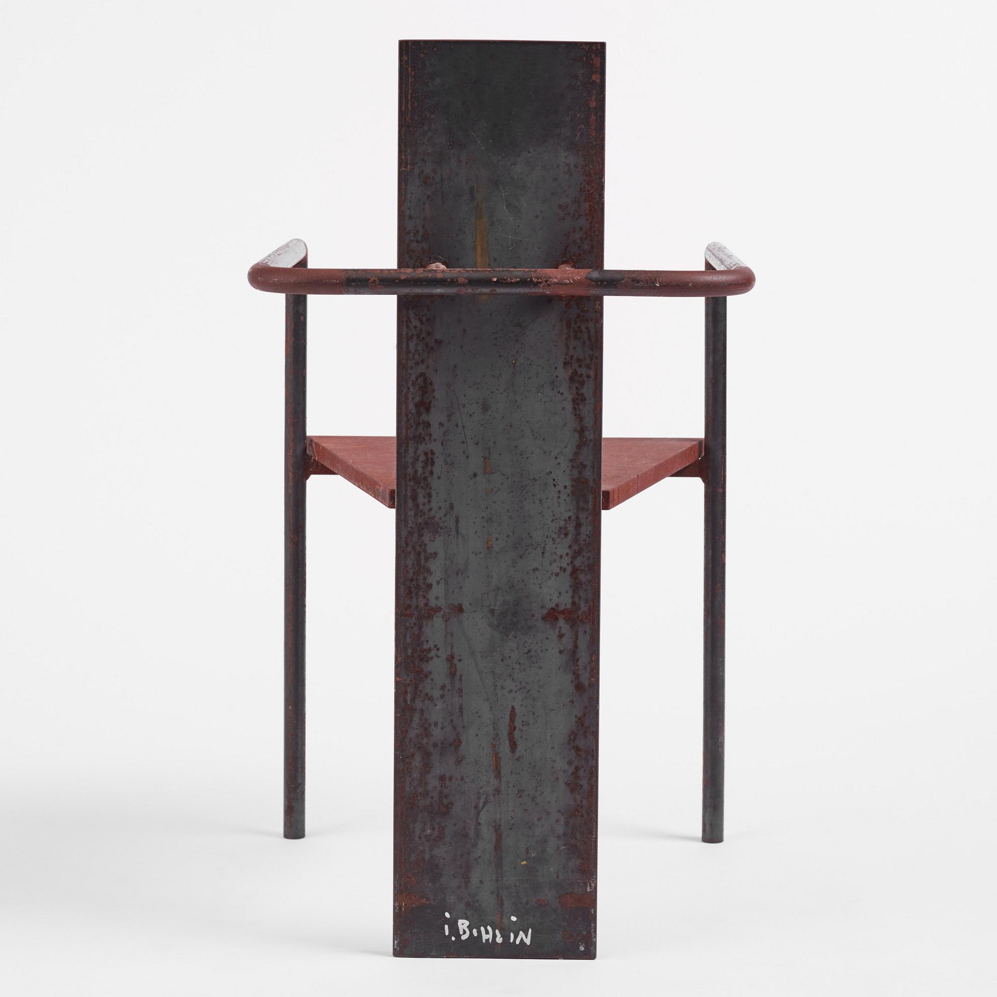Jonas Bohlin, karmstol, "Iron Concrete", Källemo, Värnamo 1987.