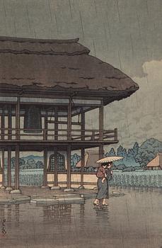 Kawase Bunjiro Hasui, Genzo temple, Miyazaki, Saitama prefecture (1955).