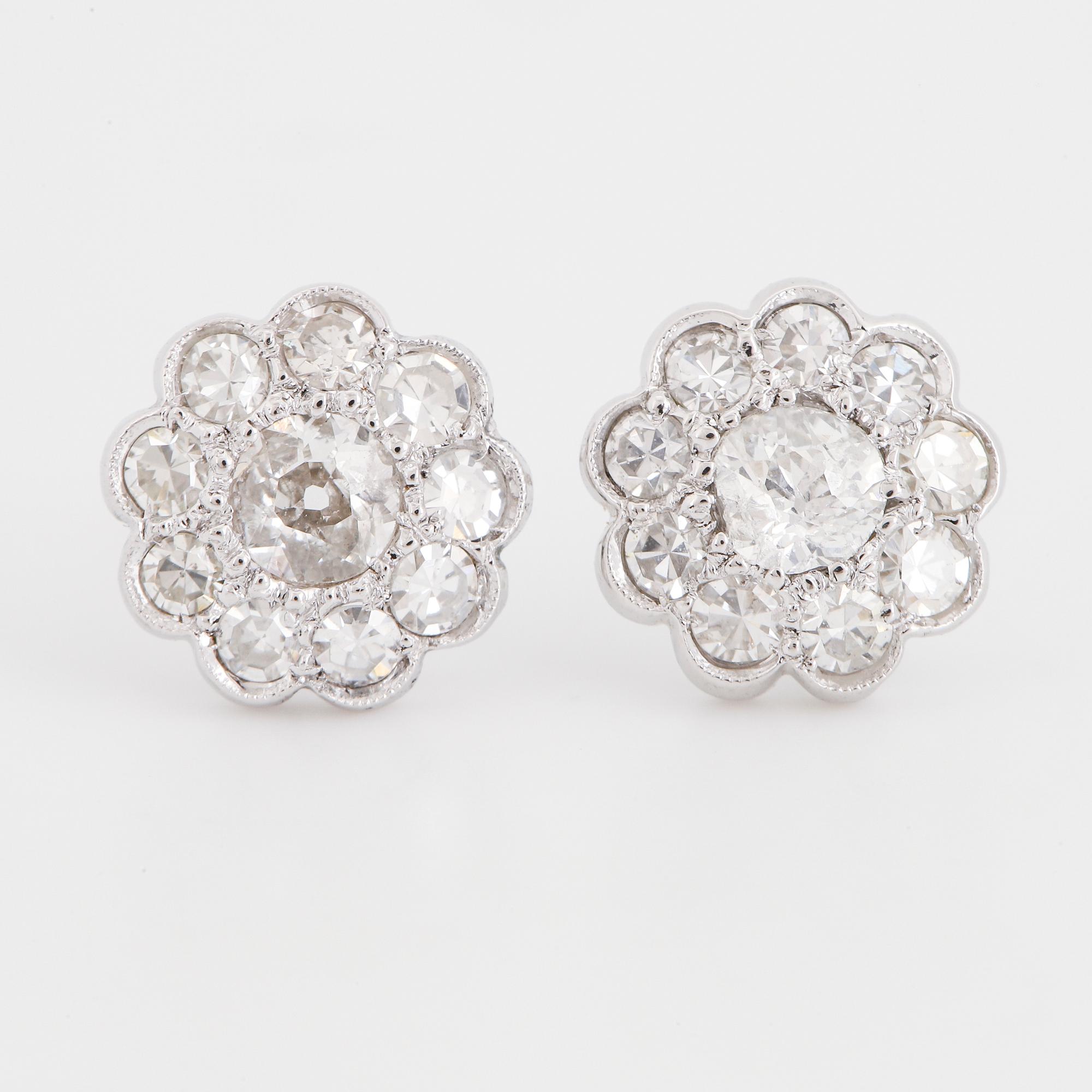 Diamond florette earrings.