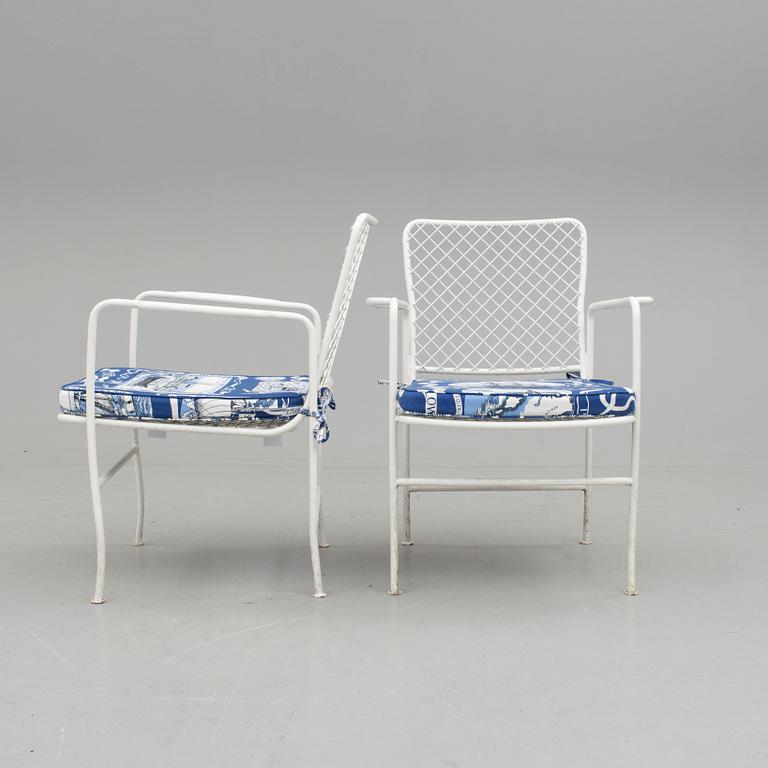 JOSEF FRANK, karmstolar för trädgård, 5 stycken. "591", Firma Svenskt Tenn, formgiven under mitten av 1930-talet.