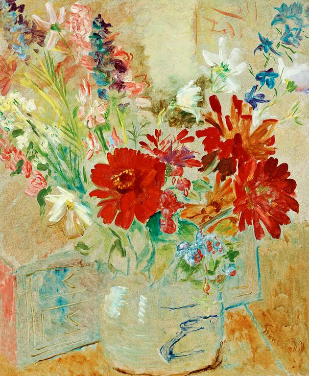 Isaac Grünewald, Stilleben med sommarblomster.