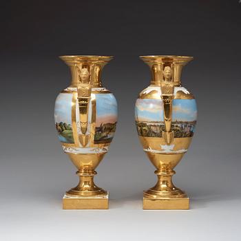 Two Empire urns, presumably wilhelm Heinemann, not signed, early 19th Century.
