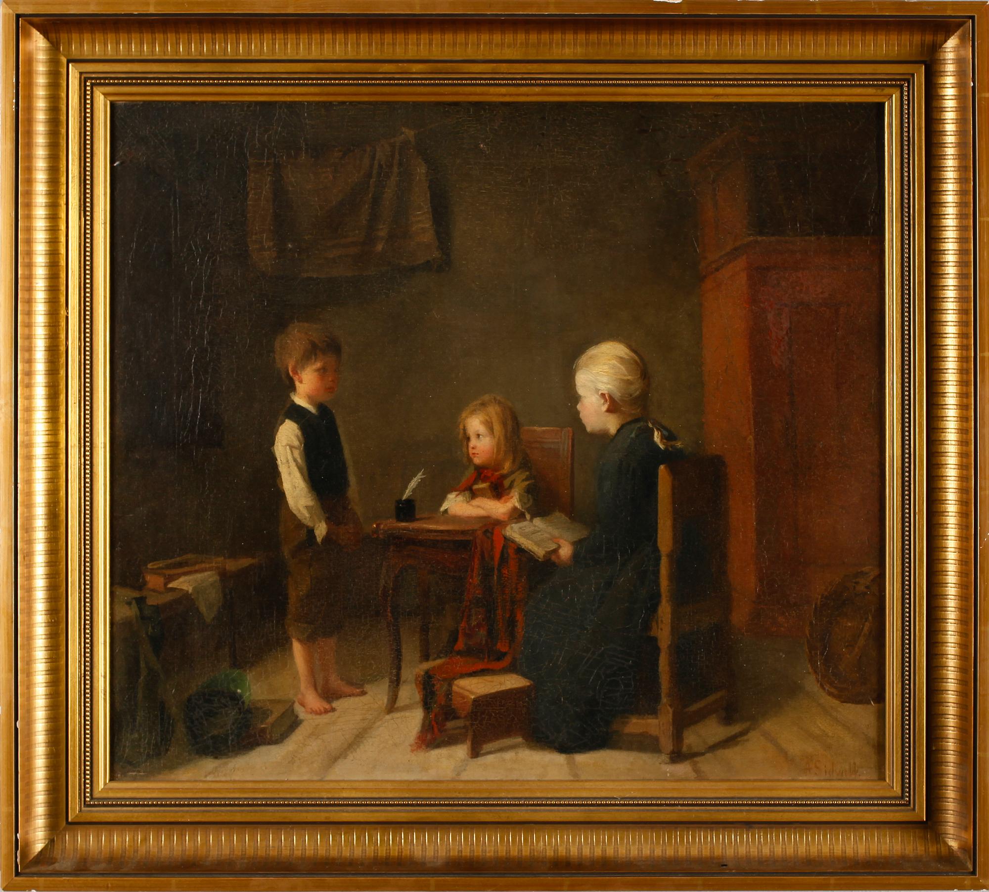 AMANDA SIDWALL, olja på duk, dubblerad, signerad.