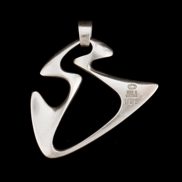 A sterling silver 'Amoeba' pendant designed by Henning Koppel for Georg Jensen in the 1950's.