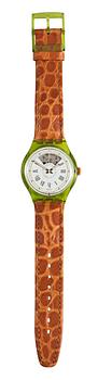 Swatch - Litho Box [Gran Via]. Automatic. Plastic/leather strap. 36mm. Limited, 400 ex,  not numbered. Fall/Winter 1994.