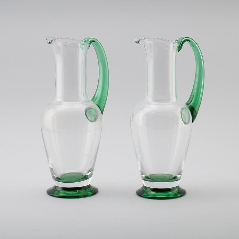 KARAFFER, 1 par, glas, "Nobel", Gunnar Cyrén, Orrefors.