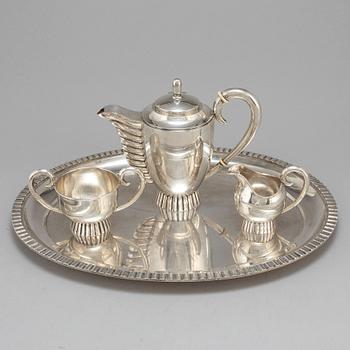 A four piece 20th century Art Deco silver coffee service.
