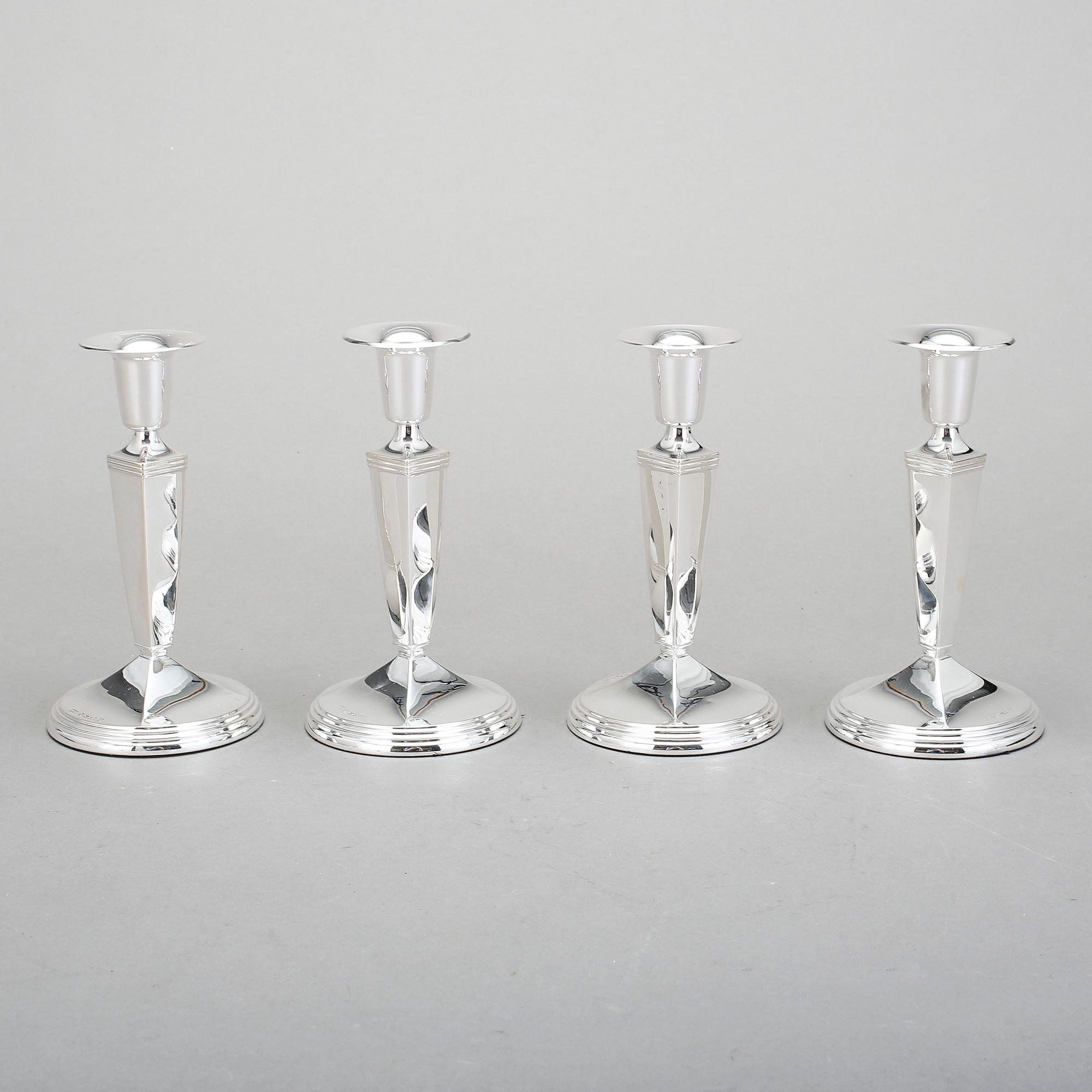 LJUSSTAKAR, 4 st, silver, GAB, Stockholm. 1959-66.