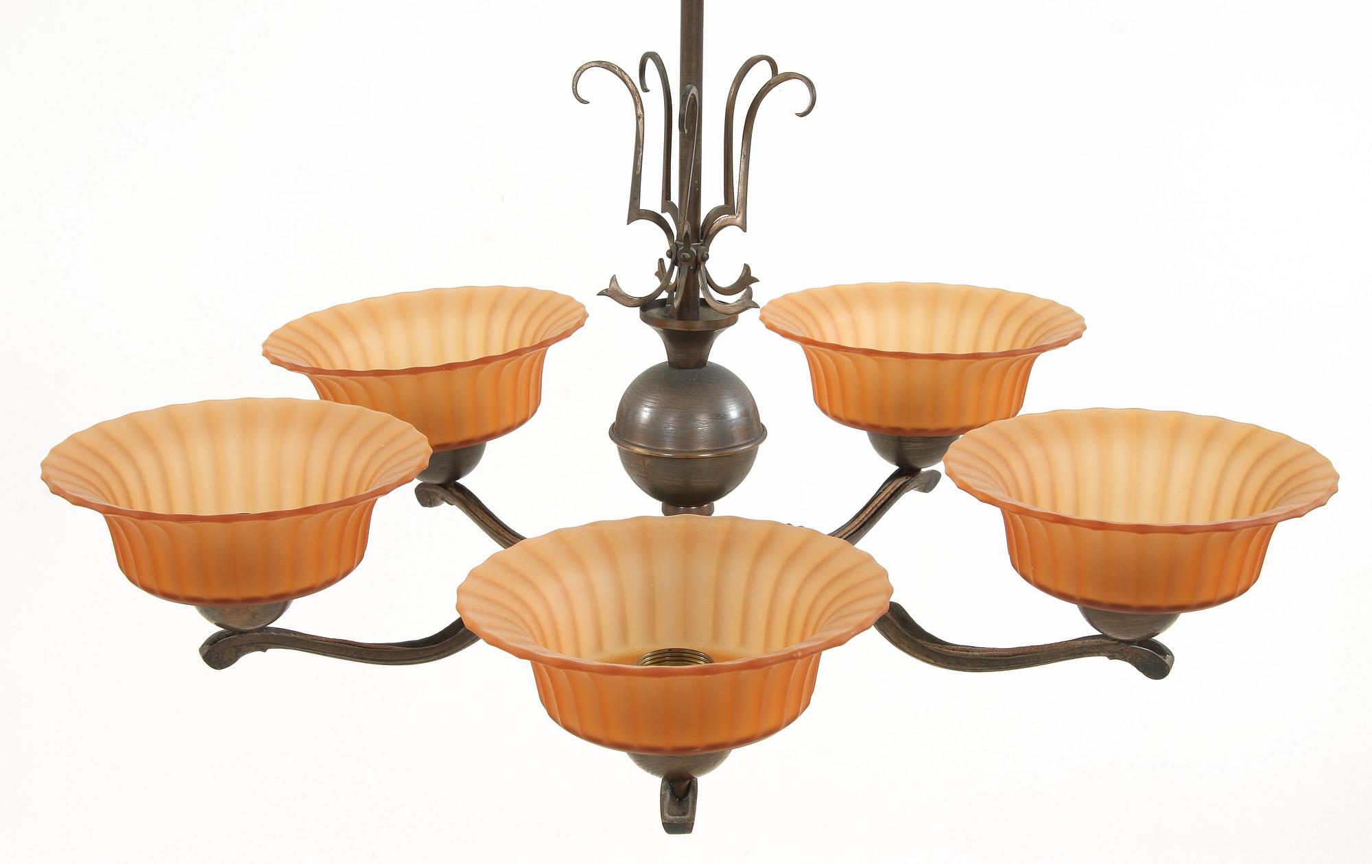 TAKLAMPA, art deco, 1900-talets andra kvartal, h 73.