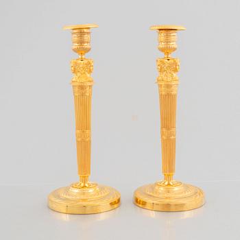 Ljusstakar, ett par, Frankrike, 1800-tal, Empirestil.