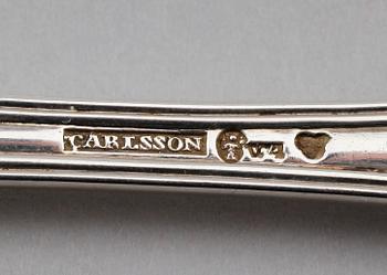 BESTICK, 9 delar, silver, Johan Carlsson, Norrköping 1851. Vikt ca 457 gram.