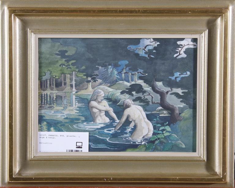 PARADIS, EVA, gouache, sign á tergo.
